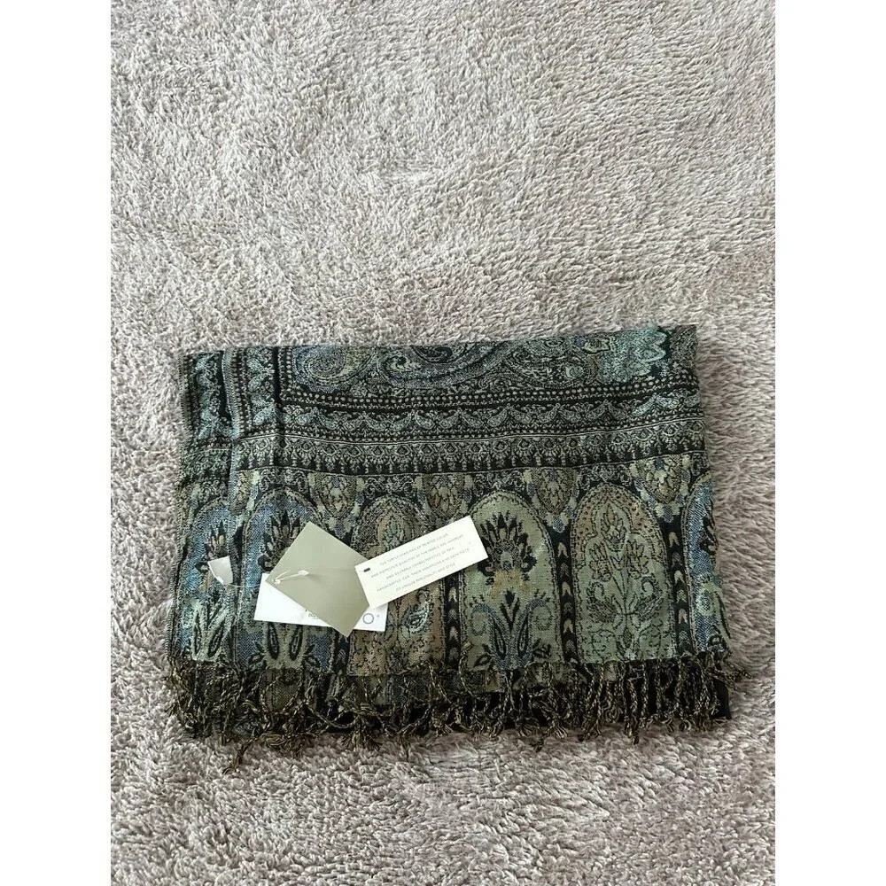 ECHO Wrap Bohemian Ethnic Print Scarf Large shoulder Head Wrap Hair Scarf India